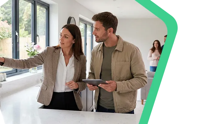 Agent and clients meeting about a real estate transaction