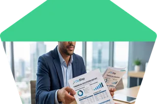 Real estate agent reviewing paperwork with clients